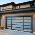 Electric roller door Black aluminum glass garage door